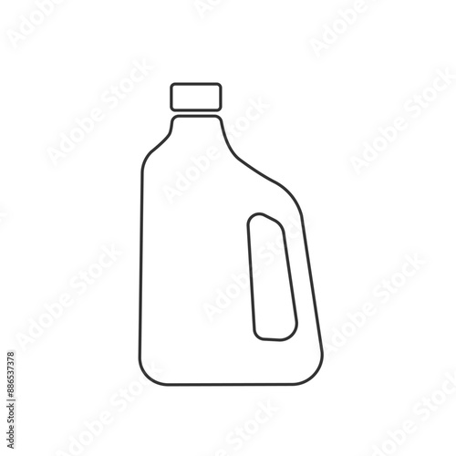 Icon of plastic bottle of liquid laundry detergent. Vector