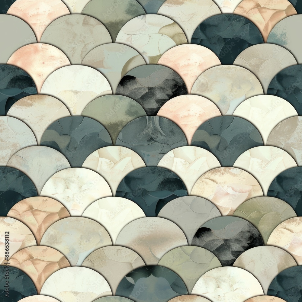 Fototapeta premium Abstract Pastel Fish Scale Pattern Textured Background
