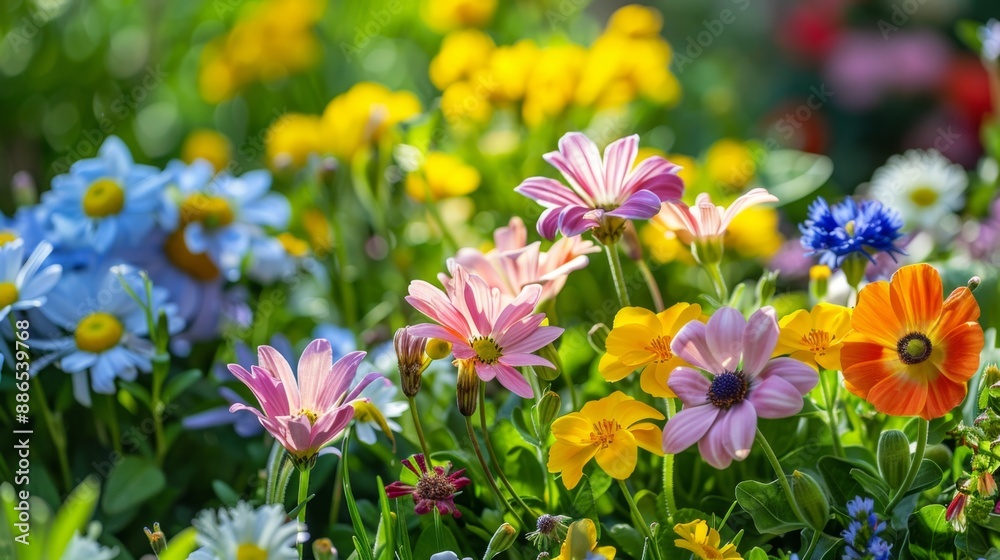Colorful Flowers in a Meadow. Colorful Flowers in a Meadow.