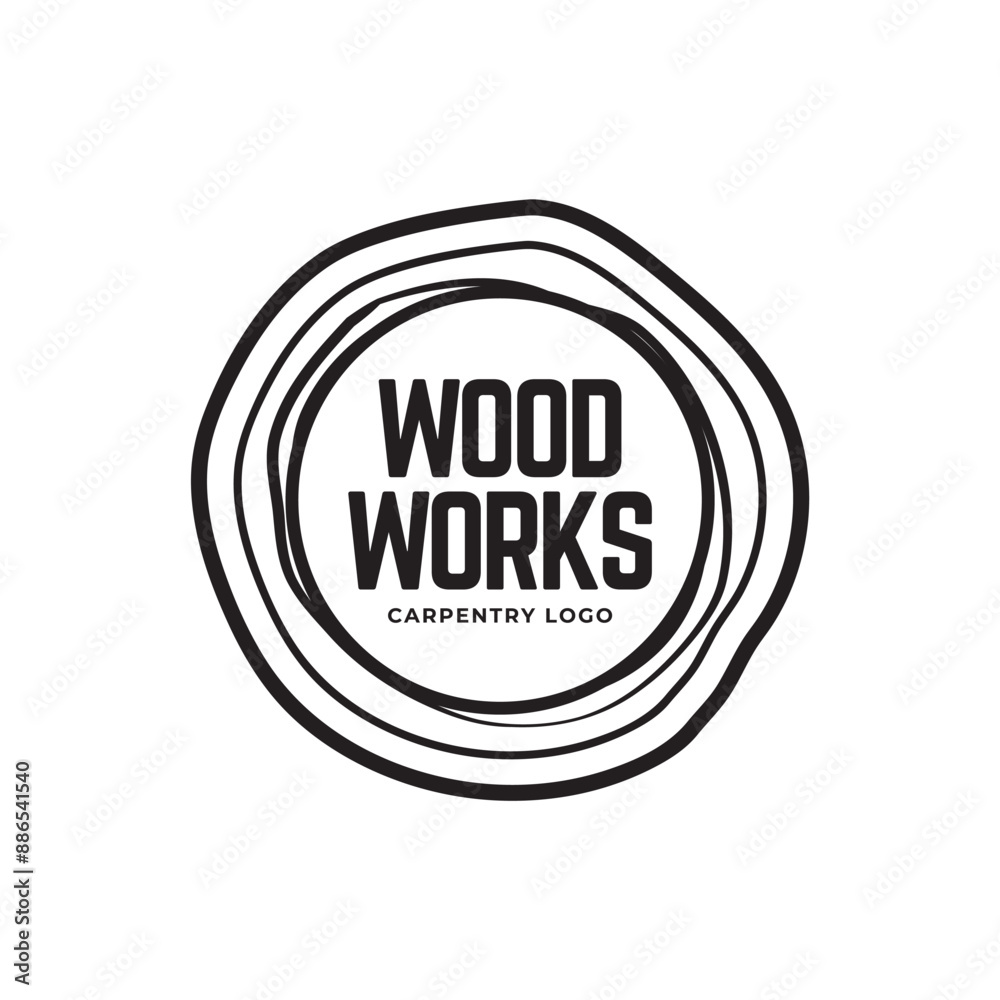 Obraz premium Carpentry, woodworking retro vintage vector logo design.