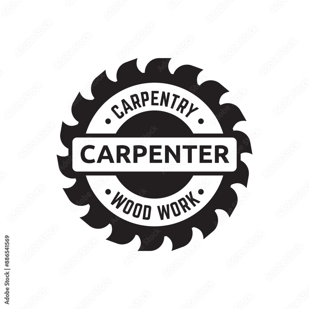 Fototapeta premium Carpentry, woodworking retro vintage vector logo design.