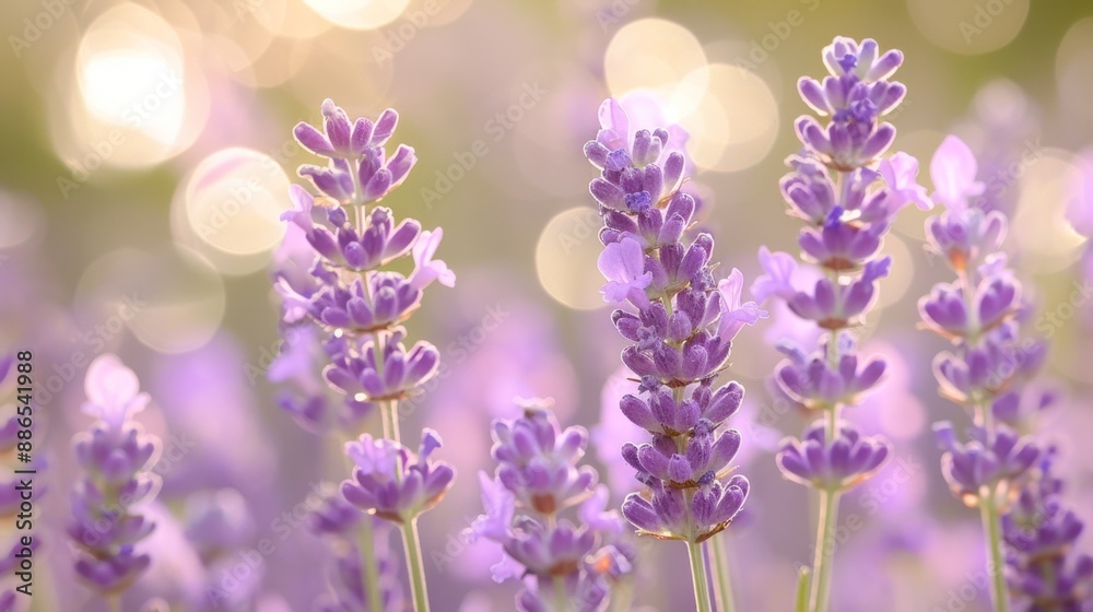 Lavender Flowers in Soft Focus with Bokeh Background. Lavender Flowers in Soft Focus with Bokeh Background.