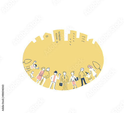 街並みとさまざまな人々　
