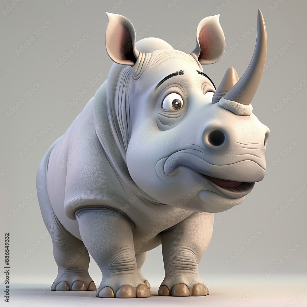 Obraz premium cartoon rhinoceros.