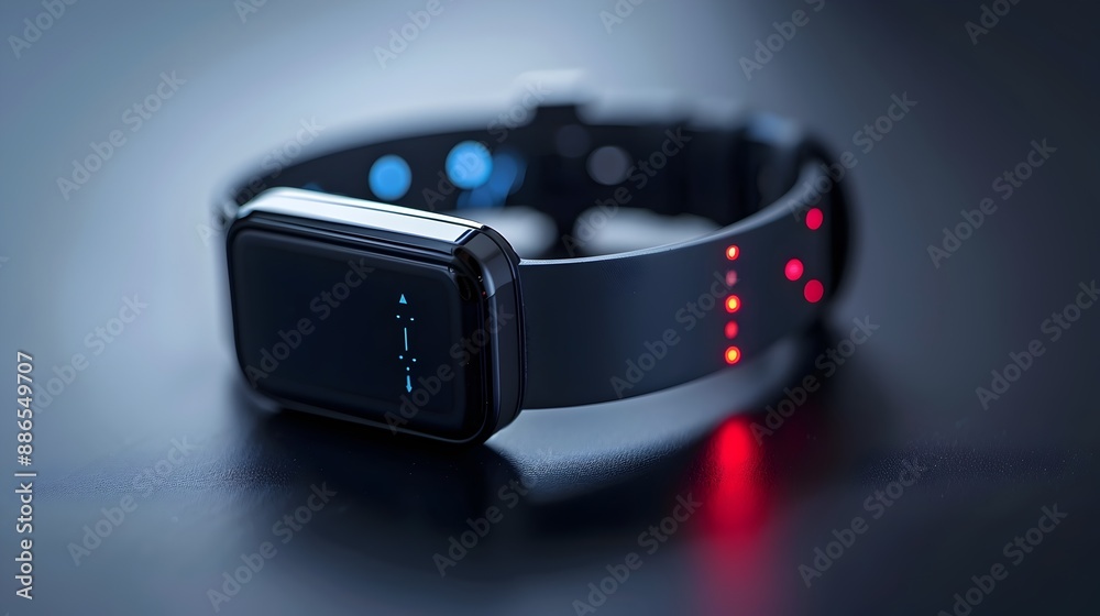 Sleek Smartwatch Displaying Real Time Health and Fitness Metrics for an Advanced Wearable Technology Experience Sleek Smartwatch Displaying Real Time Health and Fitness Metrics for an Advanced Wearable Technology Experience