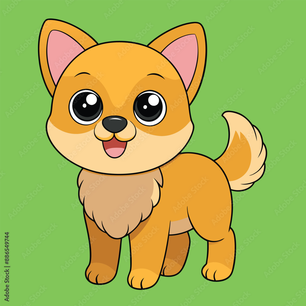 Fototapeta premium Cute Dog Vector Illustration - Cartoon, Clipart, and Line Art Design 