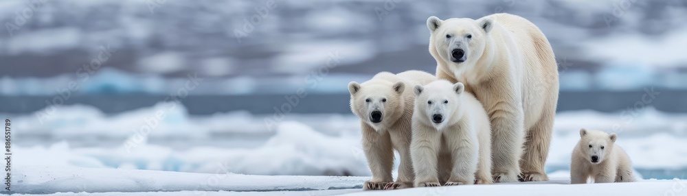 Fototapeta premium Endangered species affected by global warming, Global Warming, wildlife conservation and environmental awareness