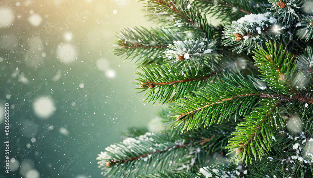 Beautiful green fir tree branches close up. Christmas and winter concept Beautiful green fir tree branches close up. Christmas and winter concept
