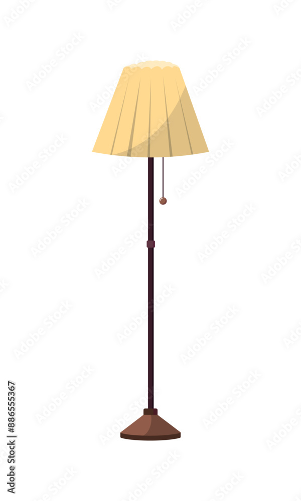Cozy floor lamp in scandinavian style. Vector illustration in flat cartoon style. Isolated on white background Cozy floor lamp in scandinavian style. Vector illustration in flat cartoon style. Isolated on white background