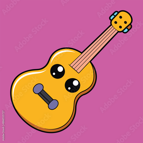 Guitar Vector Illustration - Cartoon, Clipart And Line Art Design, Guitar vector illustration in cartoon, clipart, and line art styles