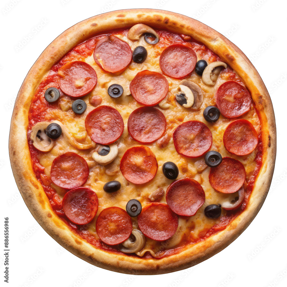 Delicious pizza isolated on transparent background Delicious pizza isolated on transparent background