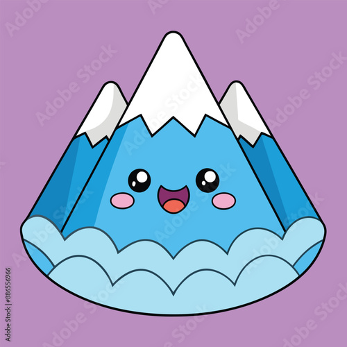 Mount Everest Vector Illustration - Cartoon, Clipart And Line Art Design, Mount Everest vector illustration in cartoon, clipart, and line art styles