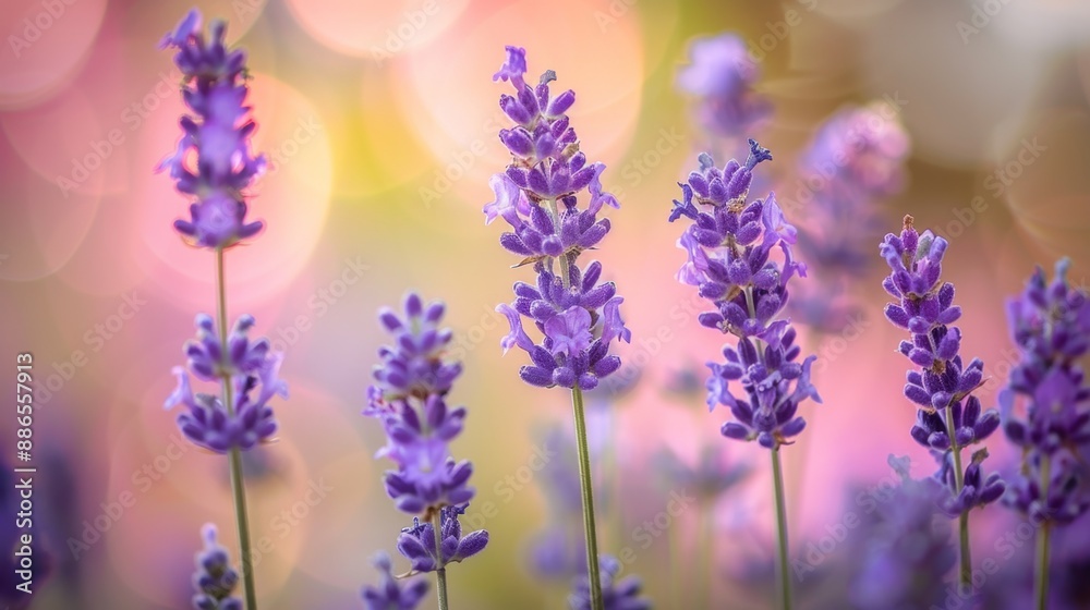Purple Lavender Flowers with Bokeh Background. Purple Lavender Flowers with Bokeh Background.