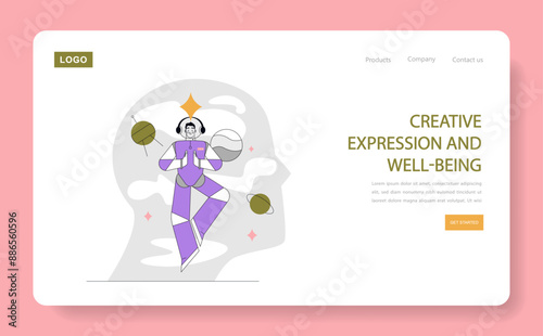 Positive Psychology. Flat Vector Illustration