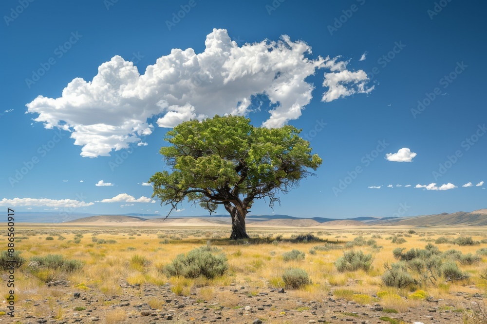 Solitary Tree in Desert Landscape Solitary Tree in Desert Landscape