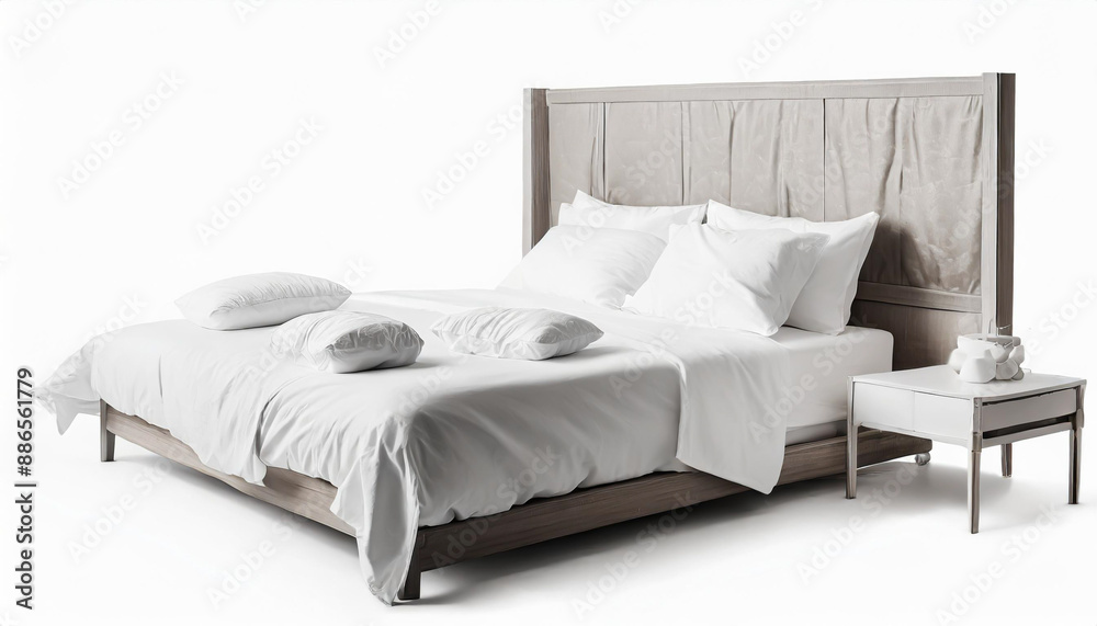 Blank white bed mock up, top view isolated, 3d rendering. Empty blanket and pillows mockup in bedstead. Doss with mattress and bedsheet in place for sleep template. Bedclothes with pilows and duvet Blank white bed mock up, top view isolated, 3d rendering. Empty blanket and pillows mockup in bedstead. Doss with mattress and bedsheet in place for sleep template. Bedclothes with pilows and duvet