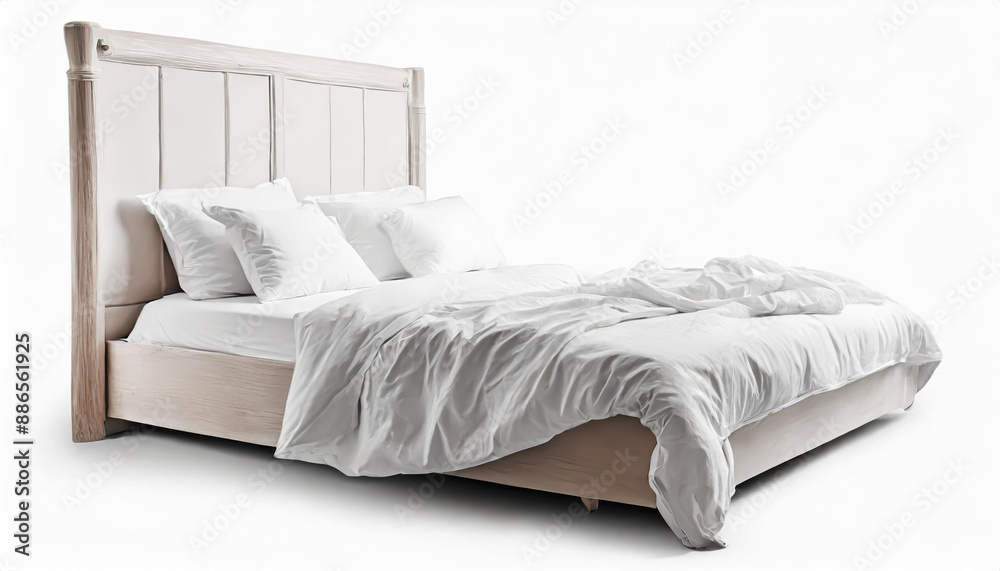 Blank white bed mock up, top view isolated, 3d rendering. Empty blanket and pillows mockup in bedstead. Doss with mattress and bedsheet in place for sleep template. Bedclothes with pilows and duvet Blank white bed mock up, top view isolated, 3d rendering. Empty blanket and pillows mockup in bedstead. Doss with mattress and bedsheet in place for sleep template. Bedclothes with pilows and duvet