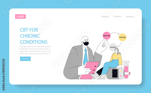 Cognitive Behavioral Therapy. Flat Vector Illustration