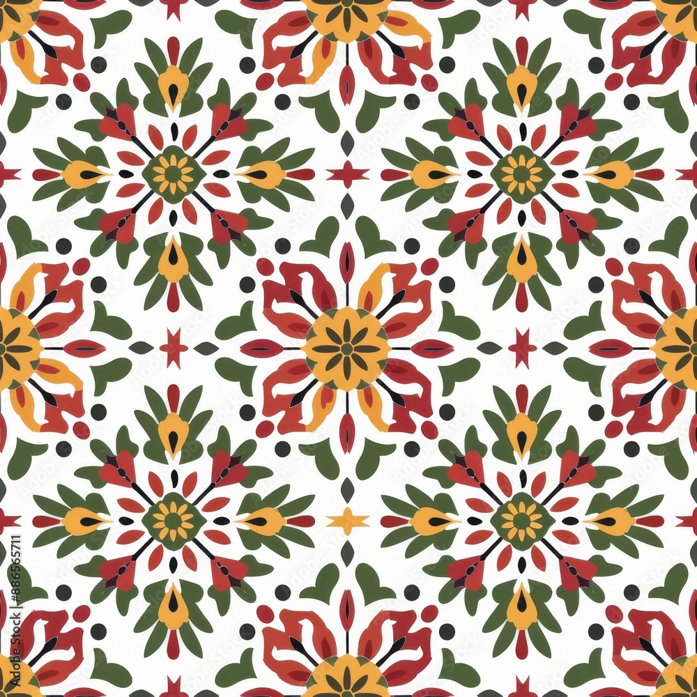 seamless floral pattern Mexican style.