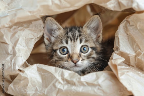 Kitten in Paper Bag