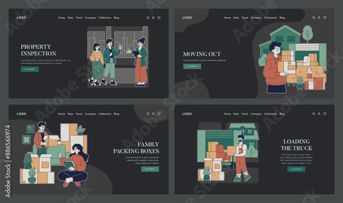 Moving Out. Flat Vector Illustration