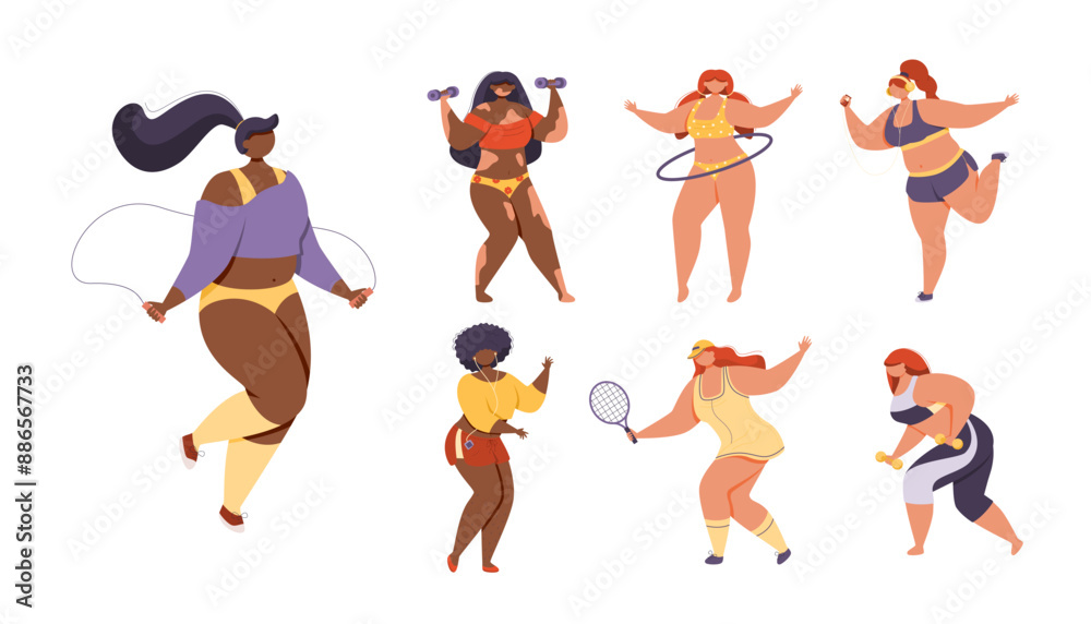 Fototapeta premium Set of doing fitness activities