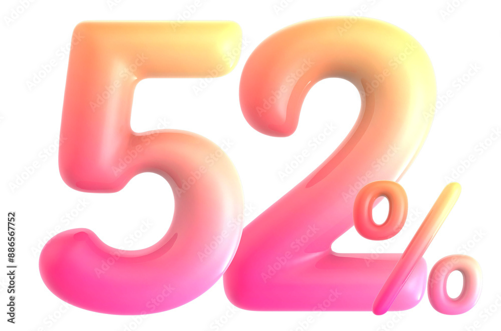 Gradient Number 52 Percent 3d rendering Gradient Number 52 Percent 3d rendering