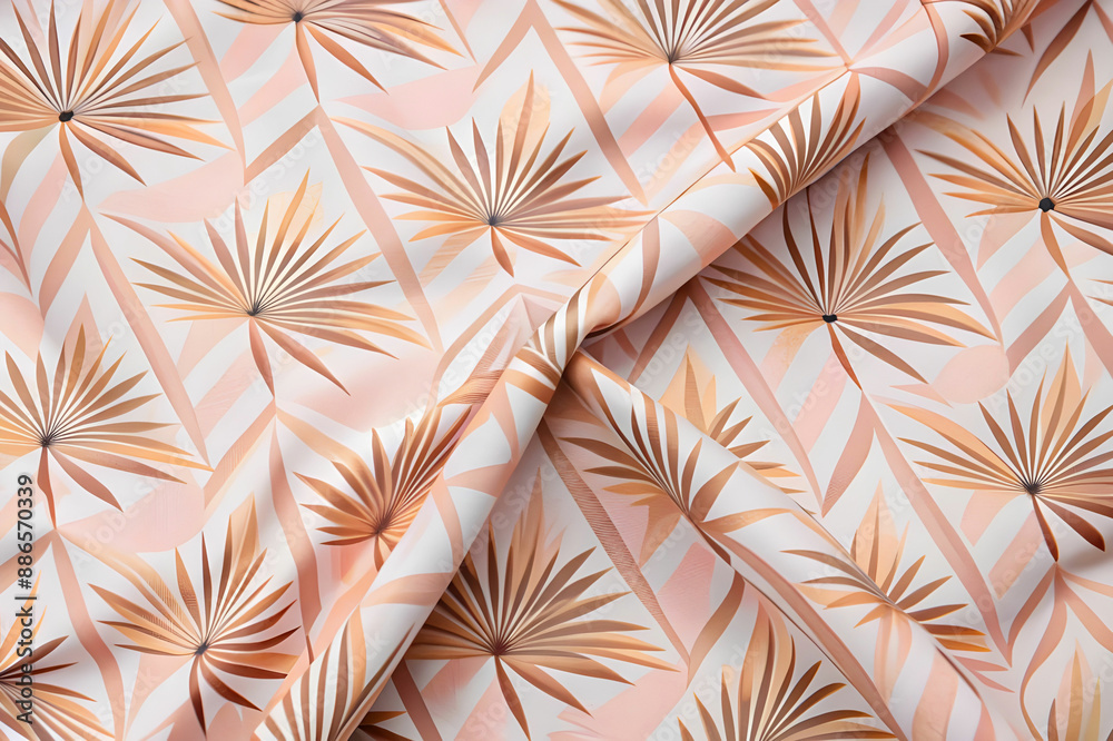 Tropical, geometric stained pattern fabric Tropical, geometric stained pattern fabric