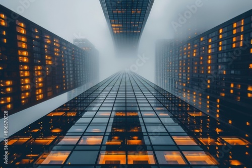 Wallpaper Mural Futuristic Skyscraper Symmetry Torontodigital.ca