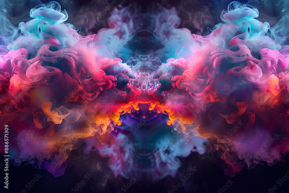 A vibrant explosion of colorful smoke on a dark background, representing creativity and dynamic energy. A vibrant explosion of colorful smoke on a dark background, representing creativity and dynamic energy.
