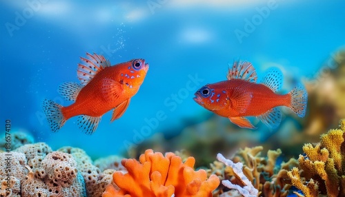 fish in aquarium..Peter Pogon Kauderni Fish in their Natural Habitat" "Underwater Ballet: Peter Pogon Kauderni Fish Frolicking amidst Vibrant Coral" "Aquatic Delight: Leaping Peter Pogon Kauderni Fish