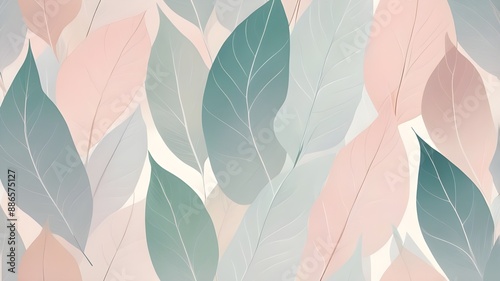 seamless pattern with leaves abstract wallpaper