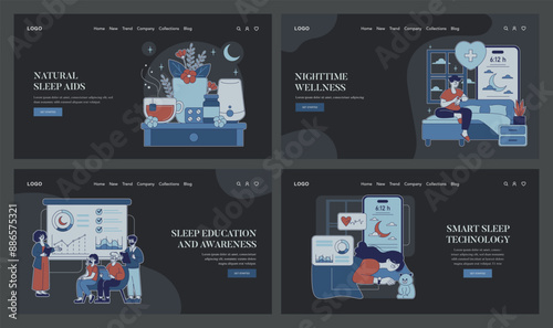 Nighttime Wellness. Flat Vector Illustration