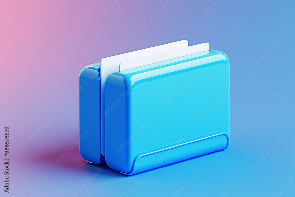 a blue folder with a white paper in it a blue folder with a white paper in it