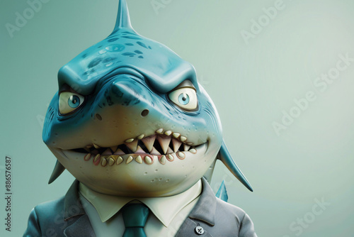 a cartoon character of a shark photo