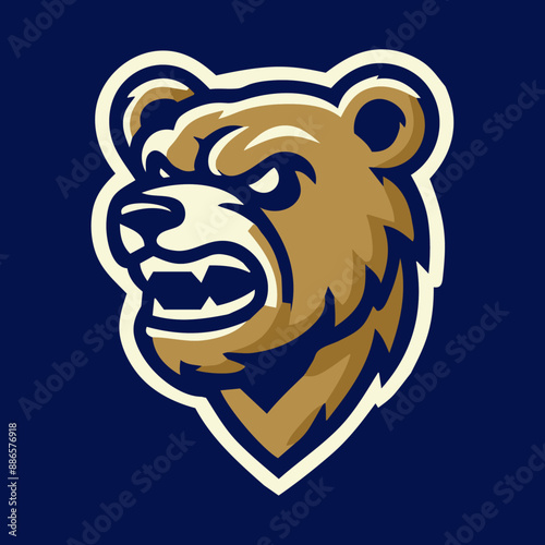 Bold Bear Vector Sports Mascot Logo: Aggressive, Modern Design