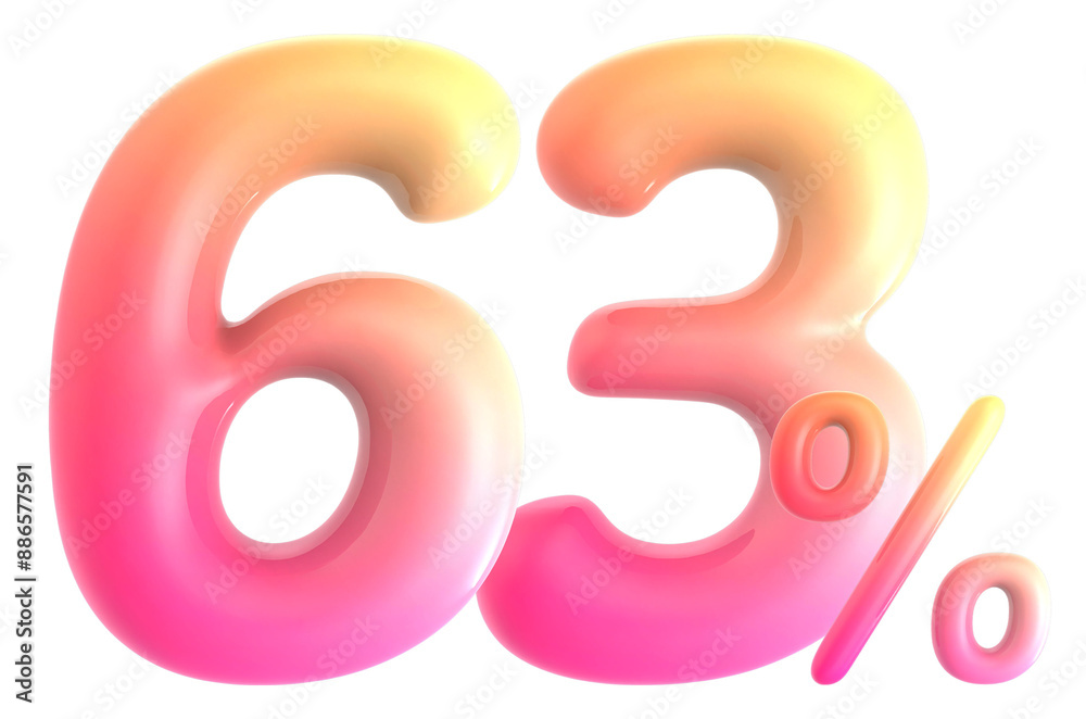 Gradient Number 63 Percent 3d rendering Gradient Number 63 Percent 3d rendering