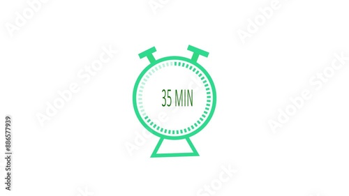 green colour clock icon animation photo