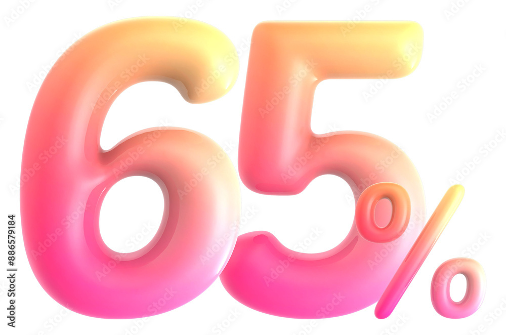 Gradient Number 65 Percent 3d rendering Gradient Number 65 Percent 3d rendering