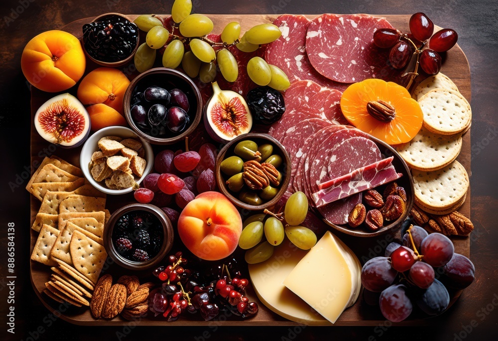 elegantly curated charcuterie board dried fruits stylish entertaining, arrangement, appetizers, gourmet, food, presentation, culinary, display, delicious elegantly curated charcuterie board dried fruits stylish entertaining, arrangement, appetizers, gourmet, food, presentation, culinary, display, delicious