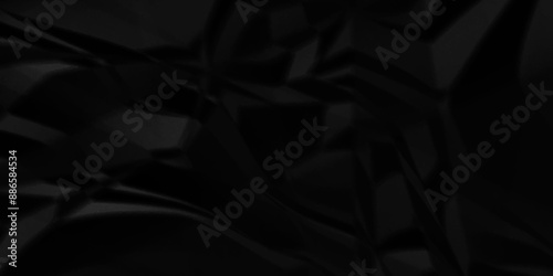 Abstract black crumpled paper background texture pattern overlay. wrinkled high resolution arts craft and Seamless black crumpled paper wrapper backdrop texture.	
