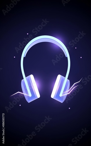 A compelling and elegant 3D background music with glowing 3D equalization bars creating a wave pattern