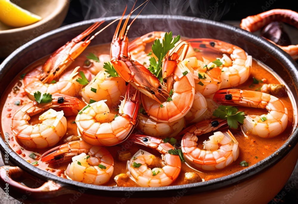 sizzling gambas ajillo clay traditional spanish tapas dish shrimp hot flavorful seafood recipe, garlic, spicy, prawns, aromatic, cuisine, sizzle, gourmet sizzling gambas ajillo clay traditional spanish tapas dish shrimp hot flavorful seafood recipe, garlic, spicy, prawns, aromatic, cuisine, sizzle, gourmet