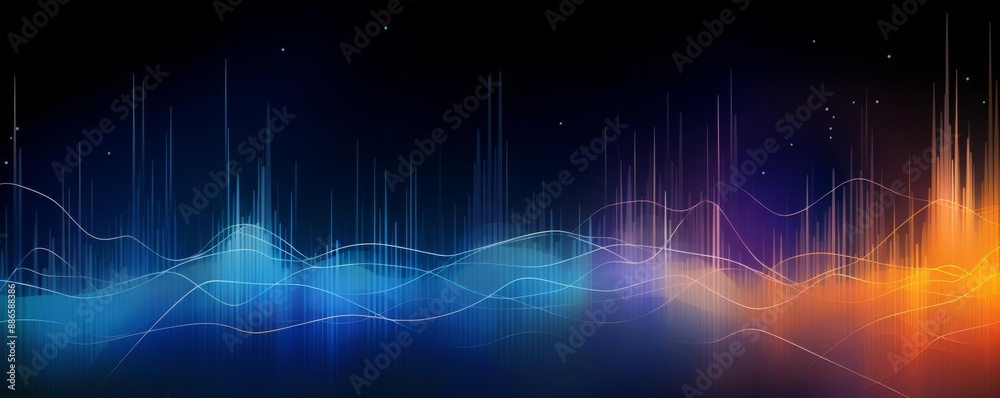 3D background music, arresting and contemporary, pulsing 3D equalizer bars in a dark room 3D background music, arresting and contemporary, pulsing 3D equalizer bars in a dark room