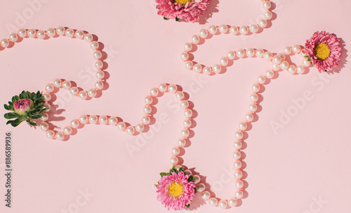 Floral pastel pink romantic background 