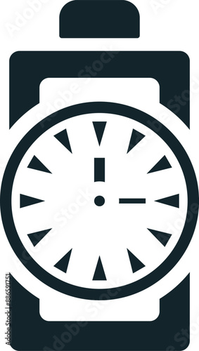 Charging Time Icon: A vector illustration in monochrome, depicted entirely filled.