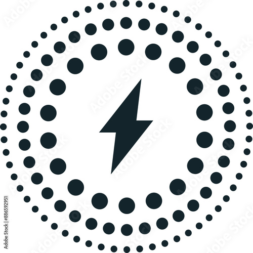 Inductive Charging Icon: A vector illustration in monochrome, depicted entirely filled.