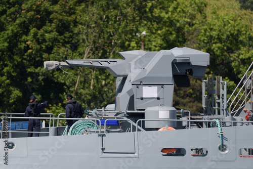 MINEHUNTER - Warship polish navy in seaport photo