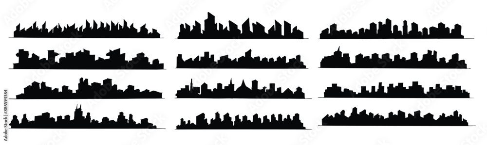 Fototapeta premium Set of building vector illustration.
