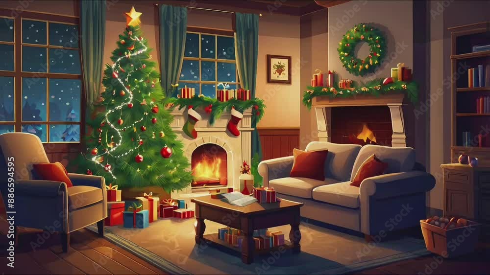 living room with christmas decorations living room with christmas decorations